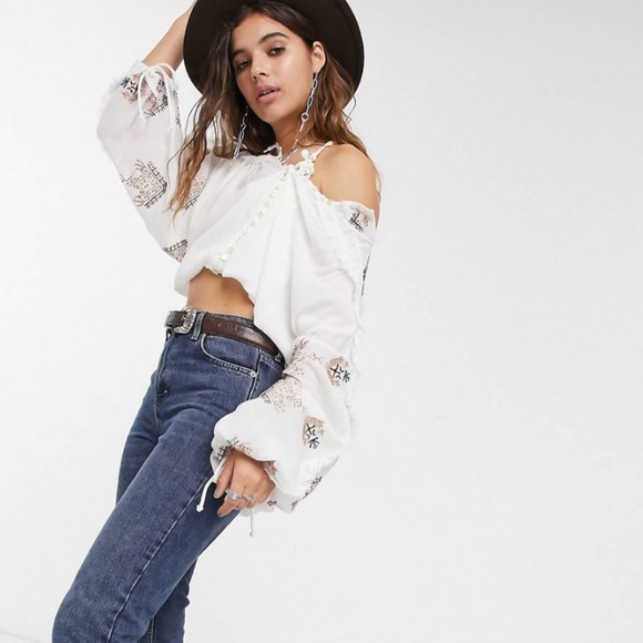 🆕Free People Embroidered Blouse - Picture 7 of 10